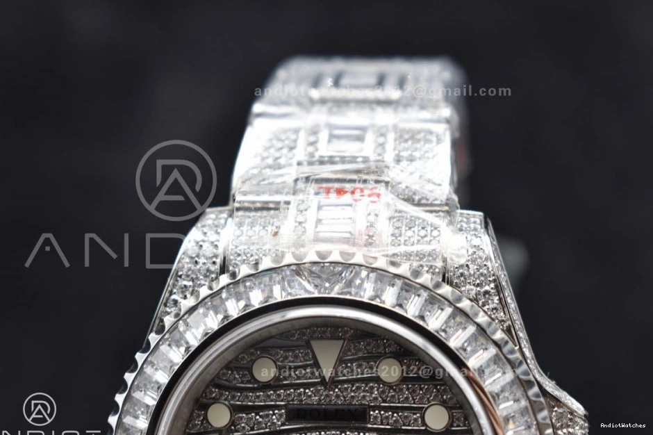 Full Bracelet Diamond 849 Diamonds On 40mm AMGF Sleek Best VR On Dial Edition SS GMT 1007